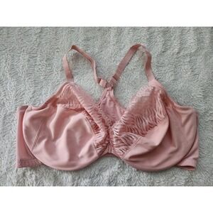 Glamorise 1246 WonderWire Front Closure T-Back Underwire Bra Pink Blush Size...